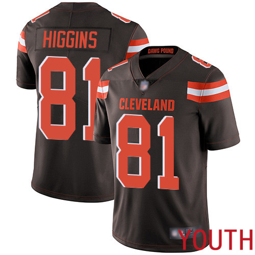 Cleveland Browns Rashard Higgins Youth Brown Limited Jersey #81 NFL Football Home Vapor Untouchable->youth nfl jersey->Youth Jersey